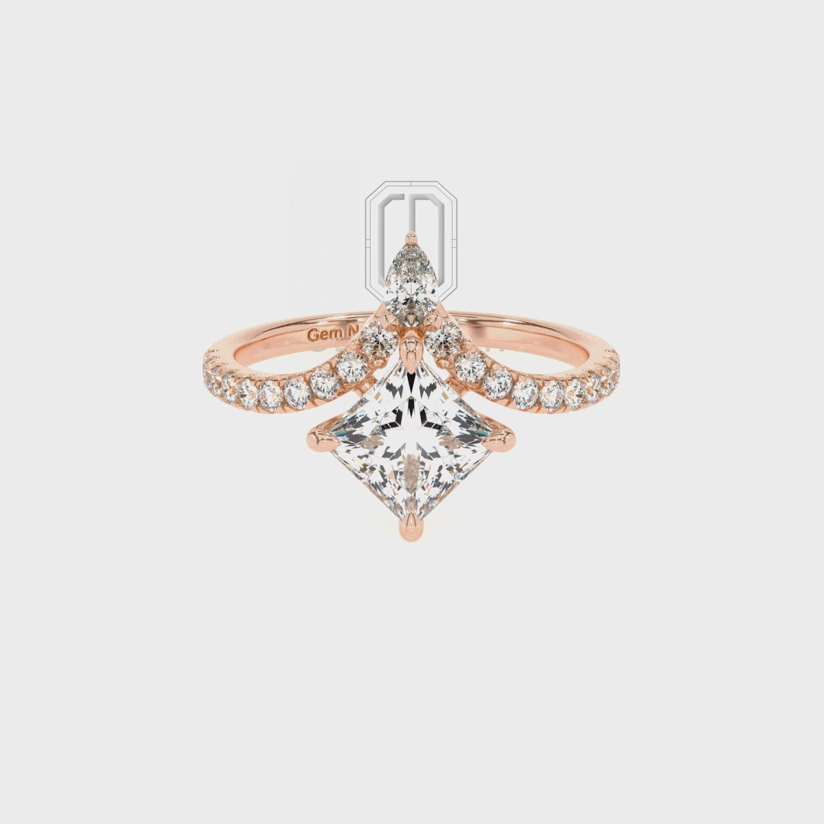 Lab Grown Moissanite Princess Solitaire Engagement Rings