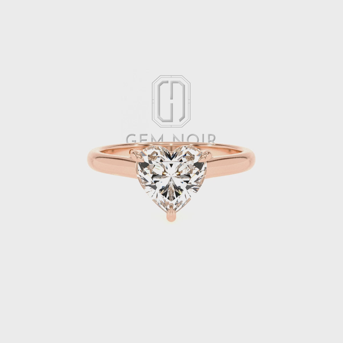 Lab Grown Morganite Heart Solitaire Engagement Rings