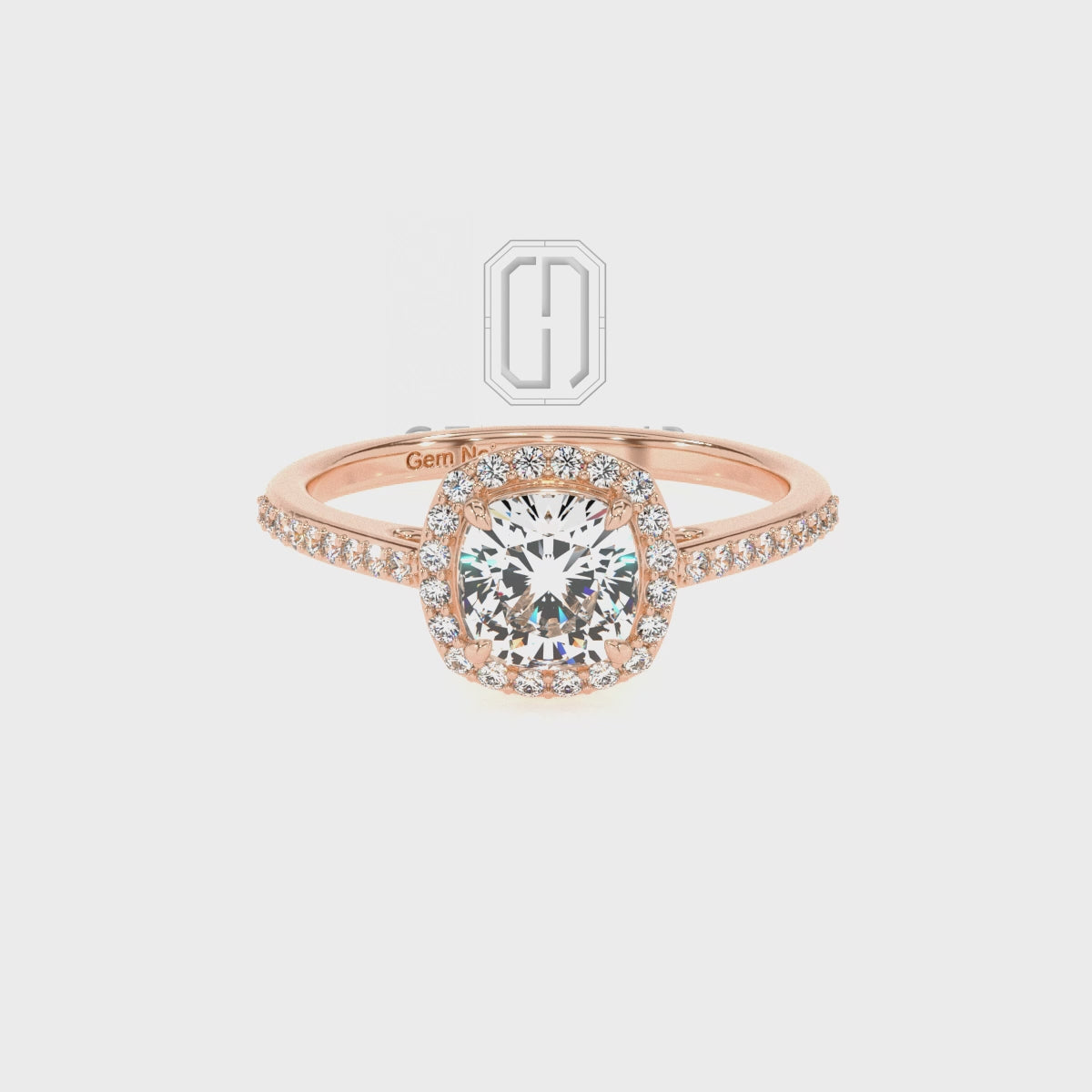 Natural Smoky Quartz Cushion with Diamonds Halo Solitaire Engagement Rings