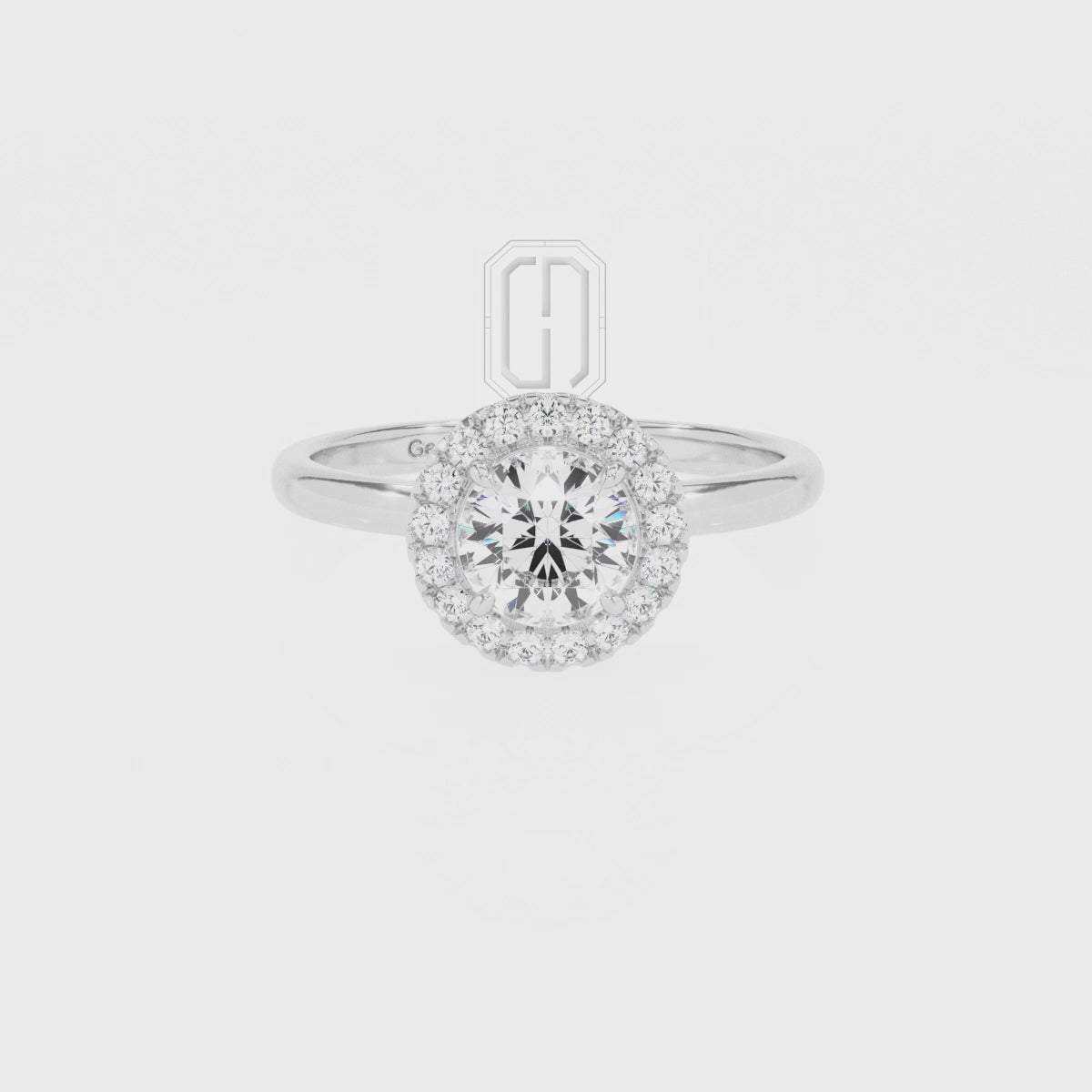 Lab Grown Pink Sapphire Round with Diamonds Halo Solitaire Engagement Rings