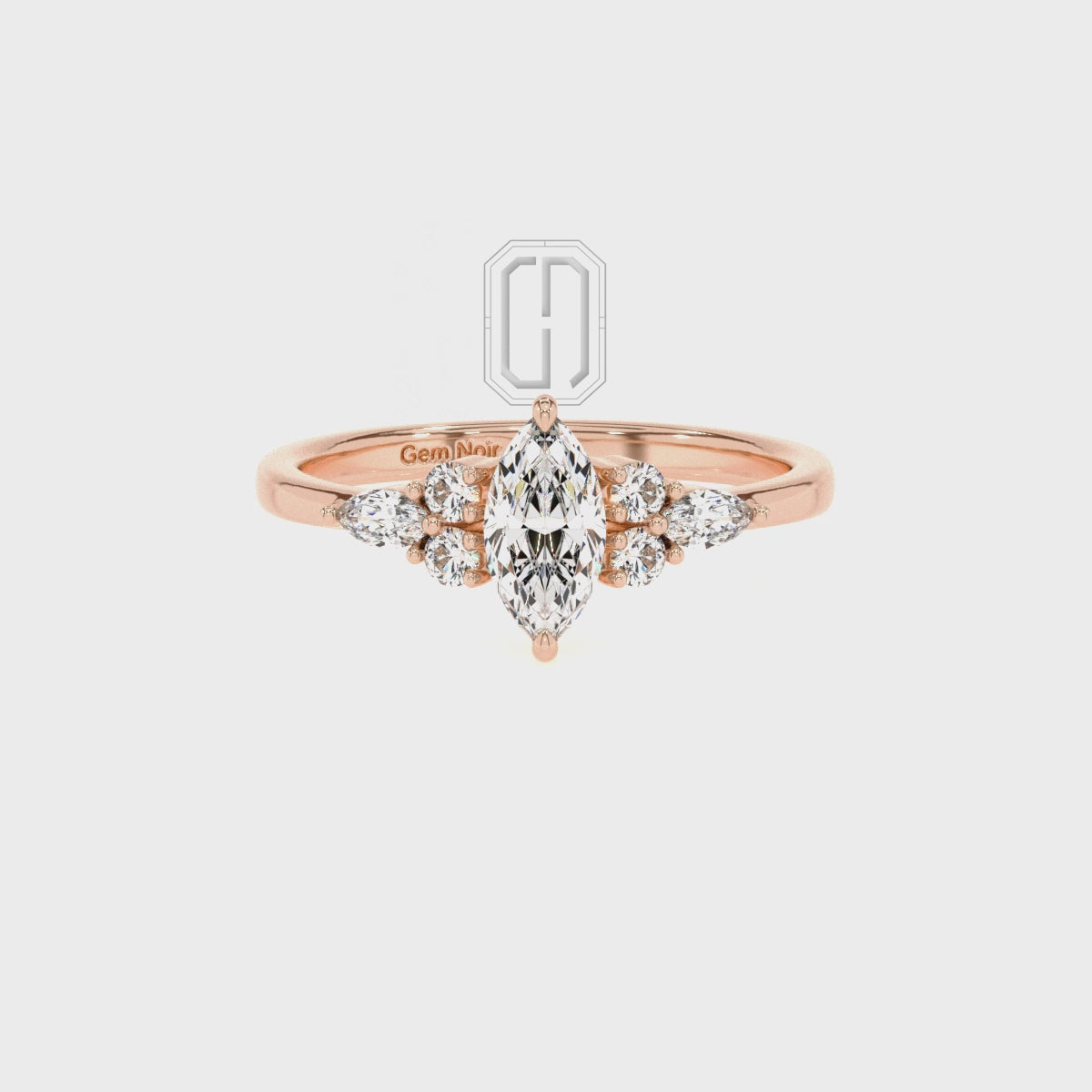 Lab Grown Moissanite Marquise Solitaire Engagement Rings