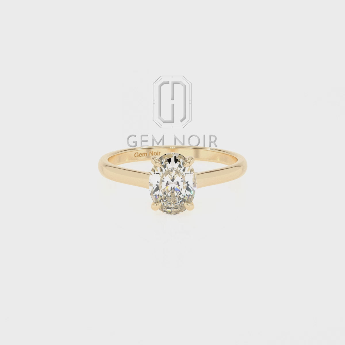 Natural Black Onyx Oval Solitaire Engagement Rings