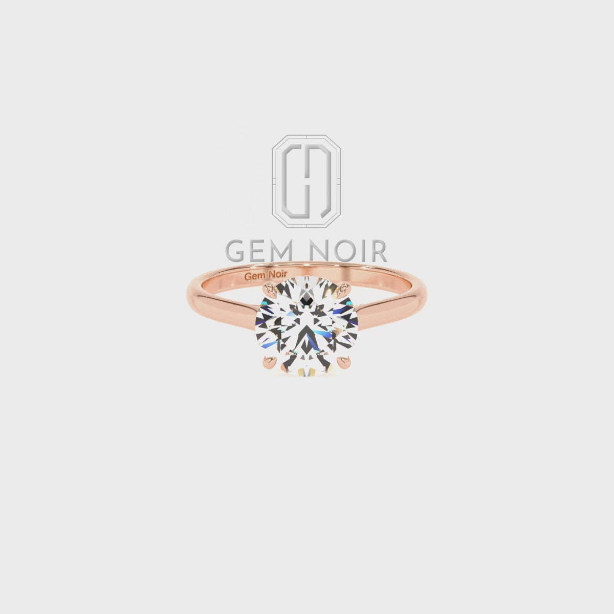 Lab Grown Aquamarine Round Solitaire Engagement Rings