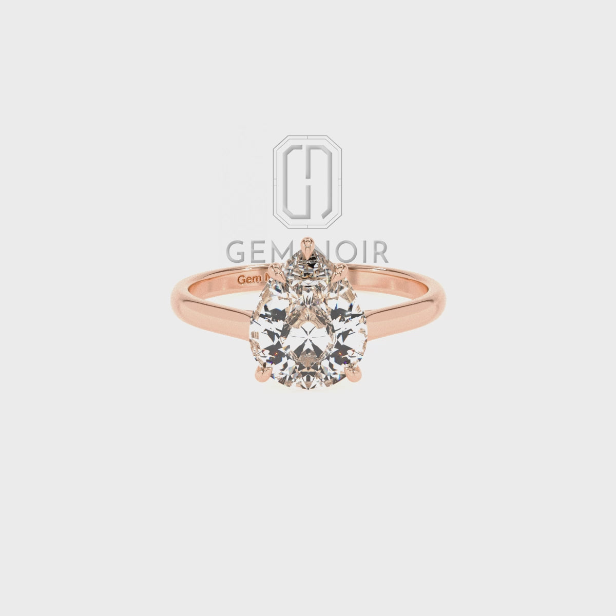 Natural Peridot Pear Solitaire Engagement Rings