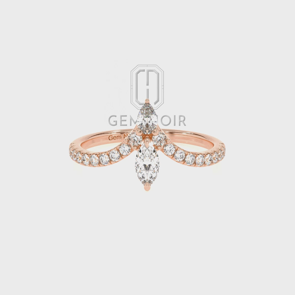 Lab Grown Moissanite Marquise Solitaire Engagement Rings