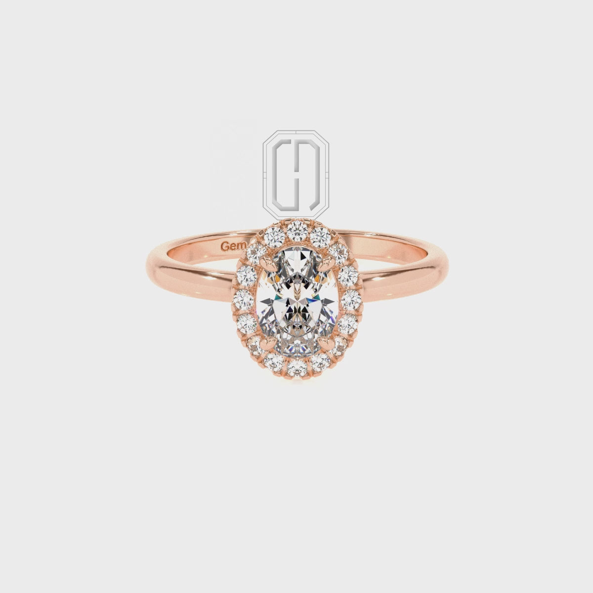 Natural Smoky Quartz Oval with Diamonds Halo Solitaire Engagement Rings