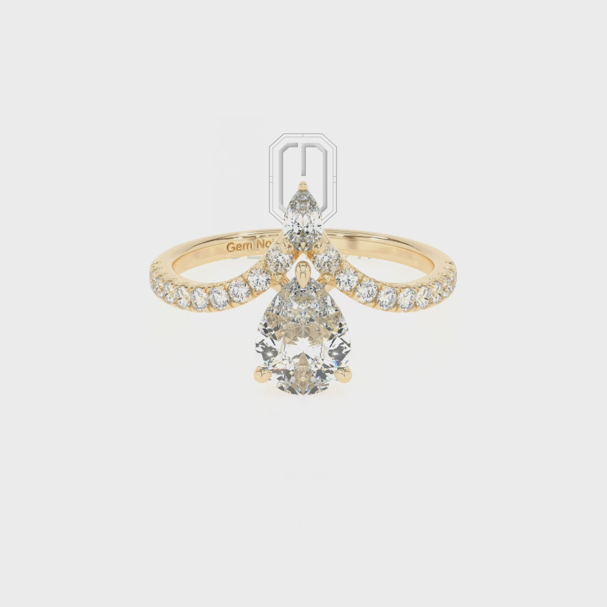 Lab Grown Amethyst Pear with Diamonds Solitaire Engagement Rings