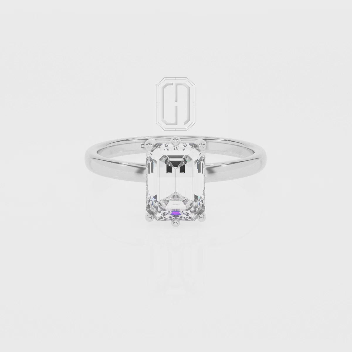 Natural Smoky Quartz Emerald-Cut Solitaire Engagement Rings
