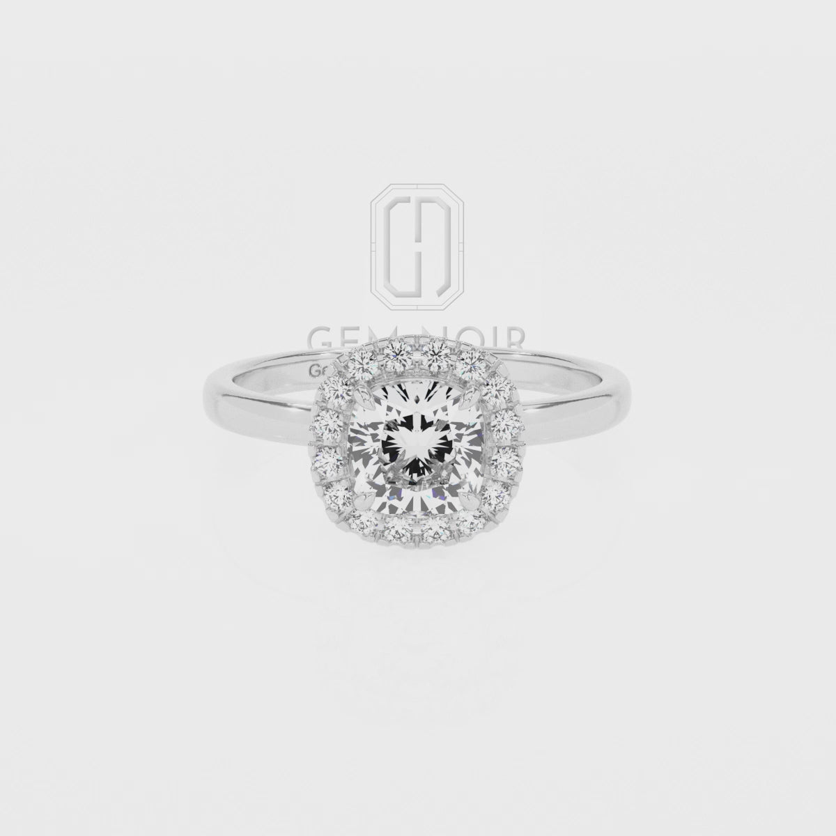 Lab Grown Pink Sapphire Cushion with Diamonds Halo Solitaire Engagement Rings