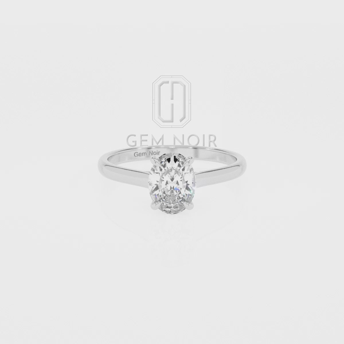 Natural Black Onyx Oval Solitaire Engagement Rings