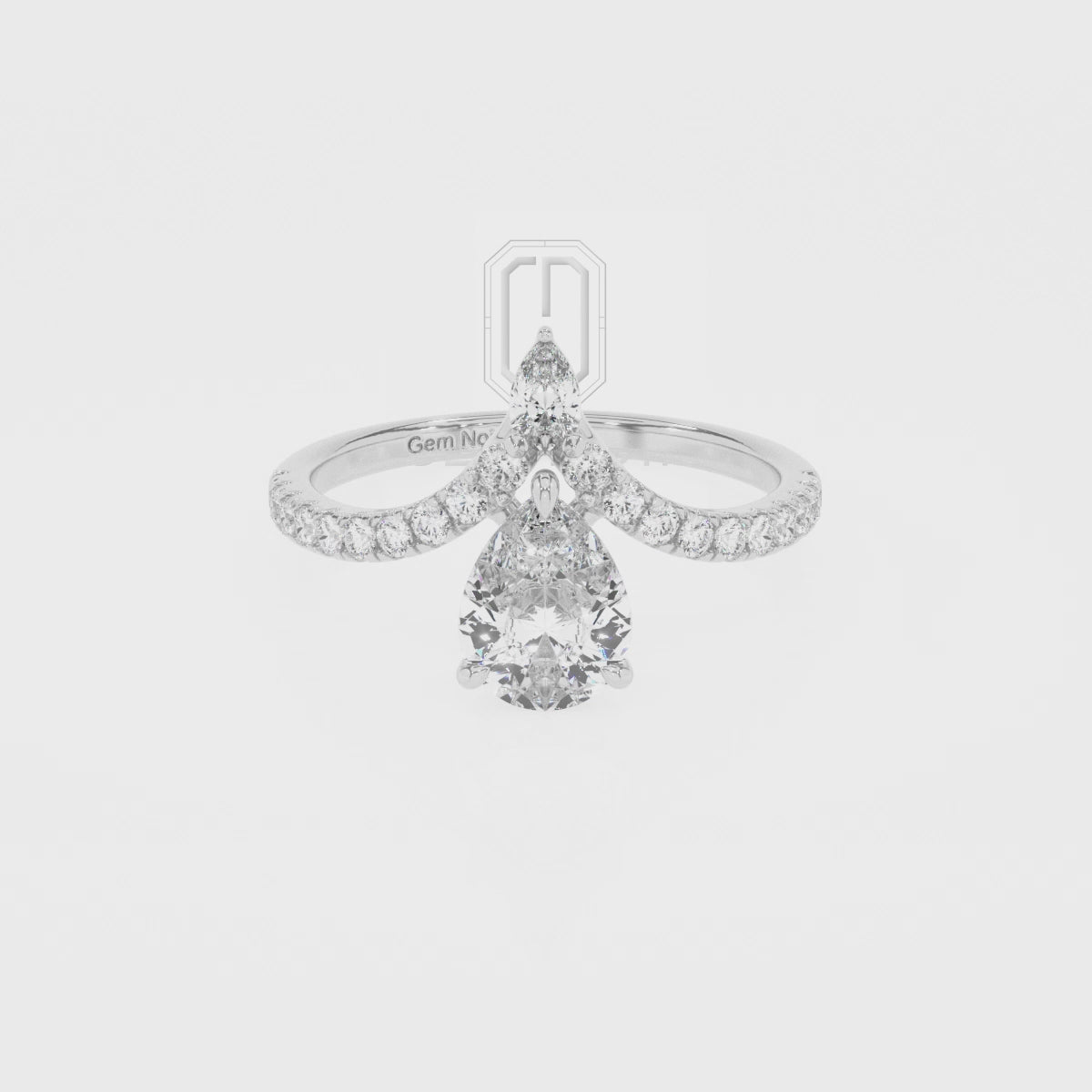 Lab Grown Tanzanite Pear with Diamonds Solitaire Engagement Rings