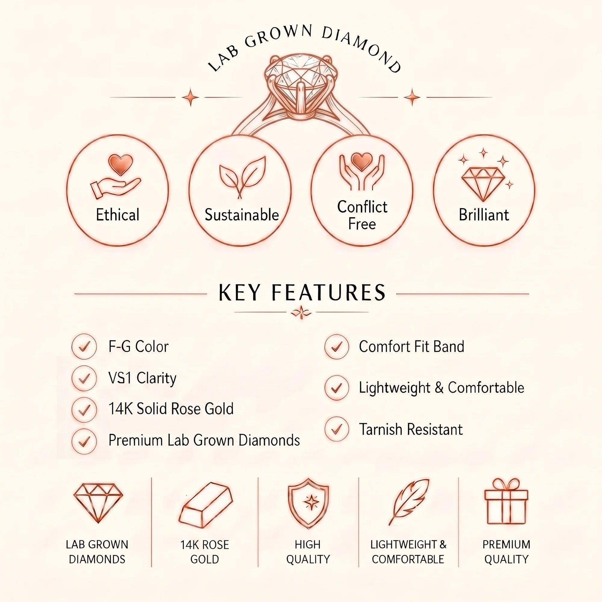 14K Rose Gold