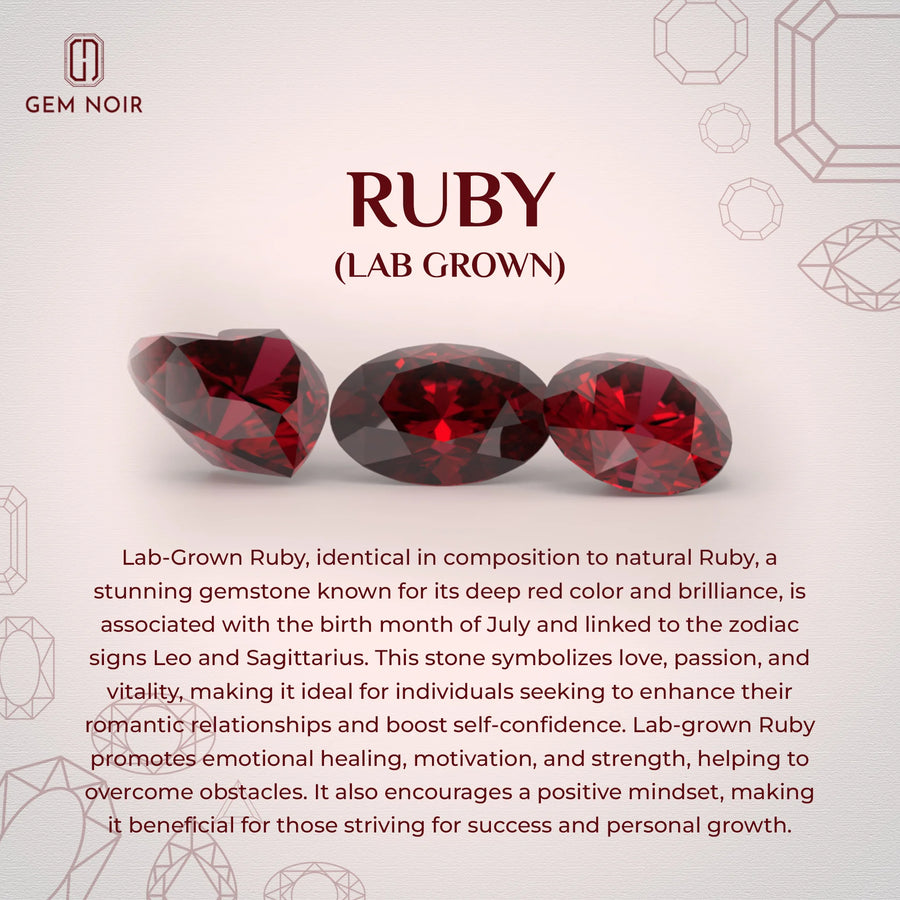 Lab Grown Ruby Pear Solitaire Stud Earring