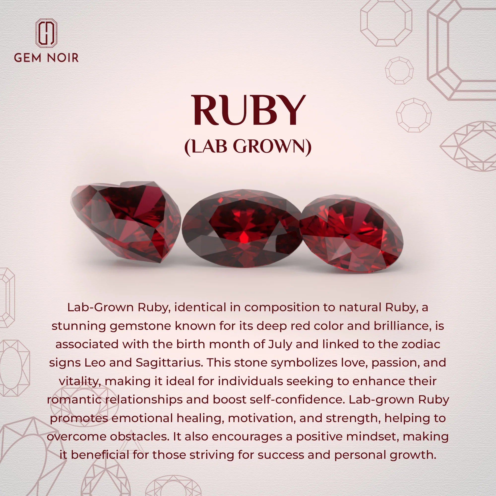 lab grown ruby pear drop earrings in white gold 