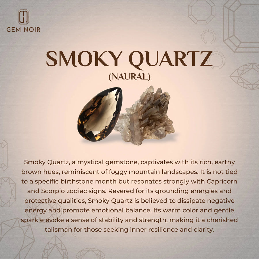 natural smoky-quartz cushion solitaire necklaces in white gold 