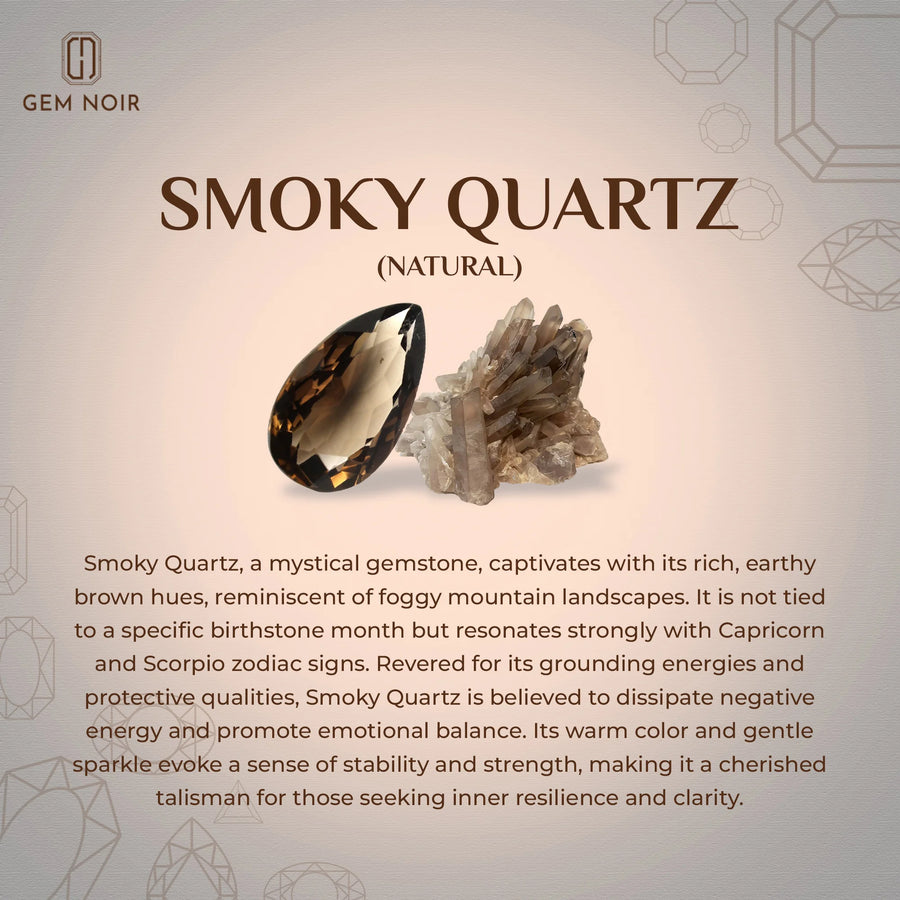 Natural Smoky Quartz Heart Solitaire Pendant Necklace with Diamond Accents (18" Chain)