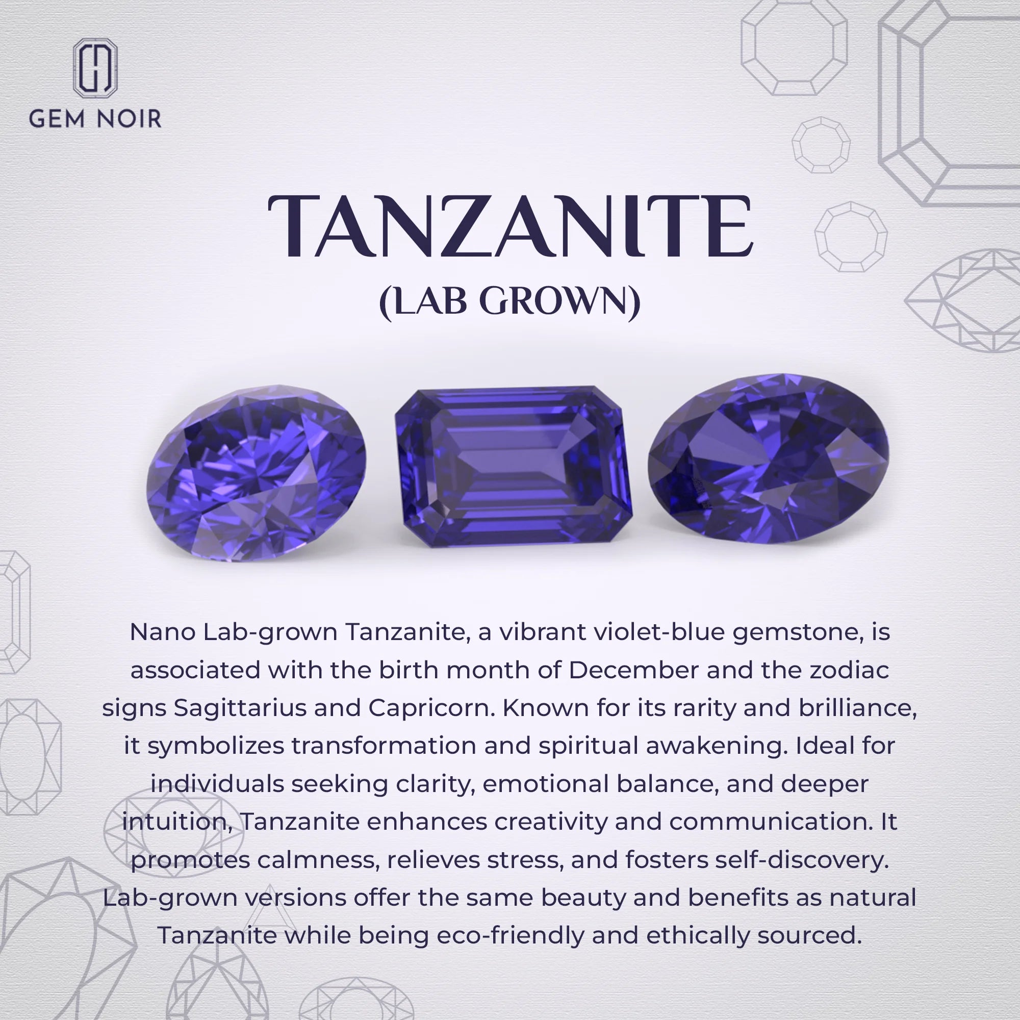 lab grown tanzanite round drop earrings in white gold 