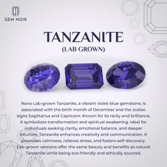 Lab Grown Tanzanite Trillion Halo Stud Earring with Diamond Accents