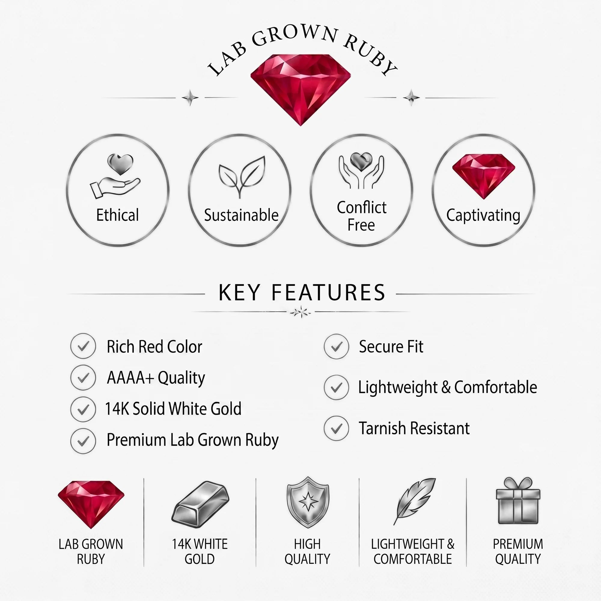14K White Gold