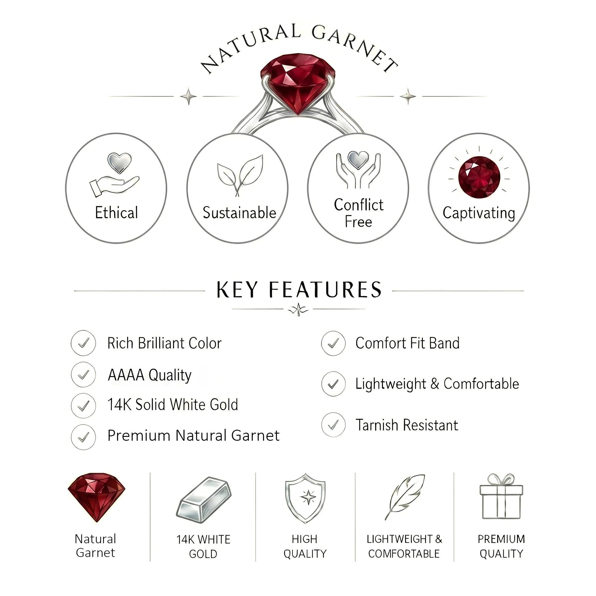 14K White Gold