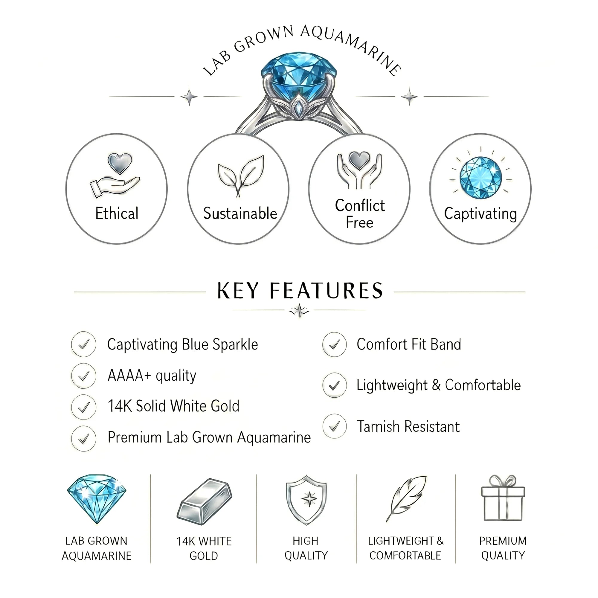 14K White Gold