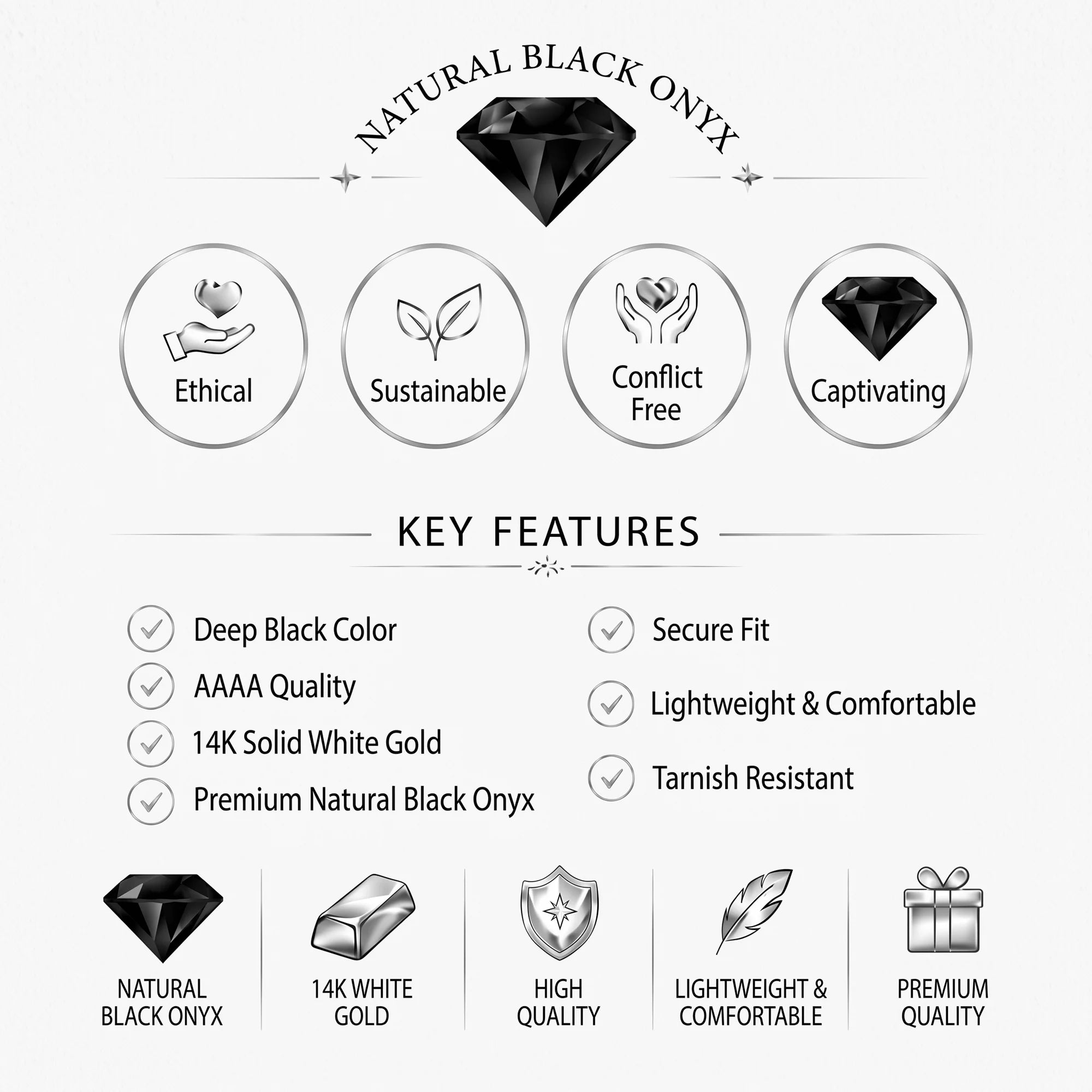 14K White Gold