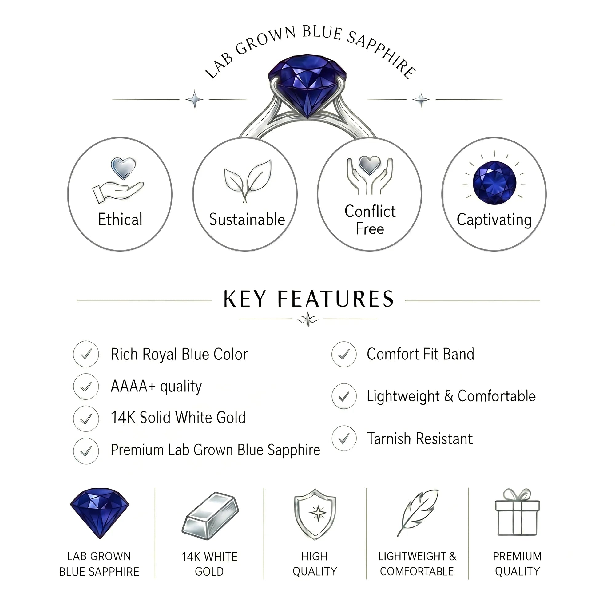 14K White Gold