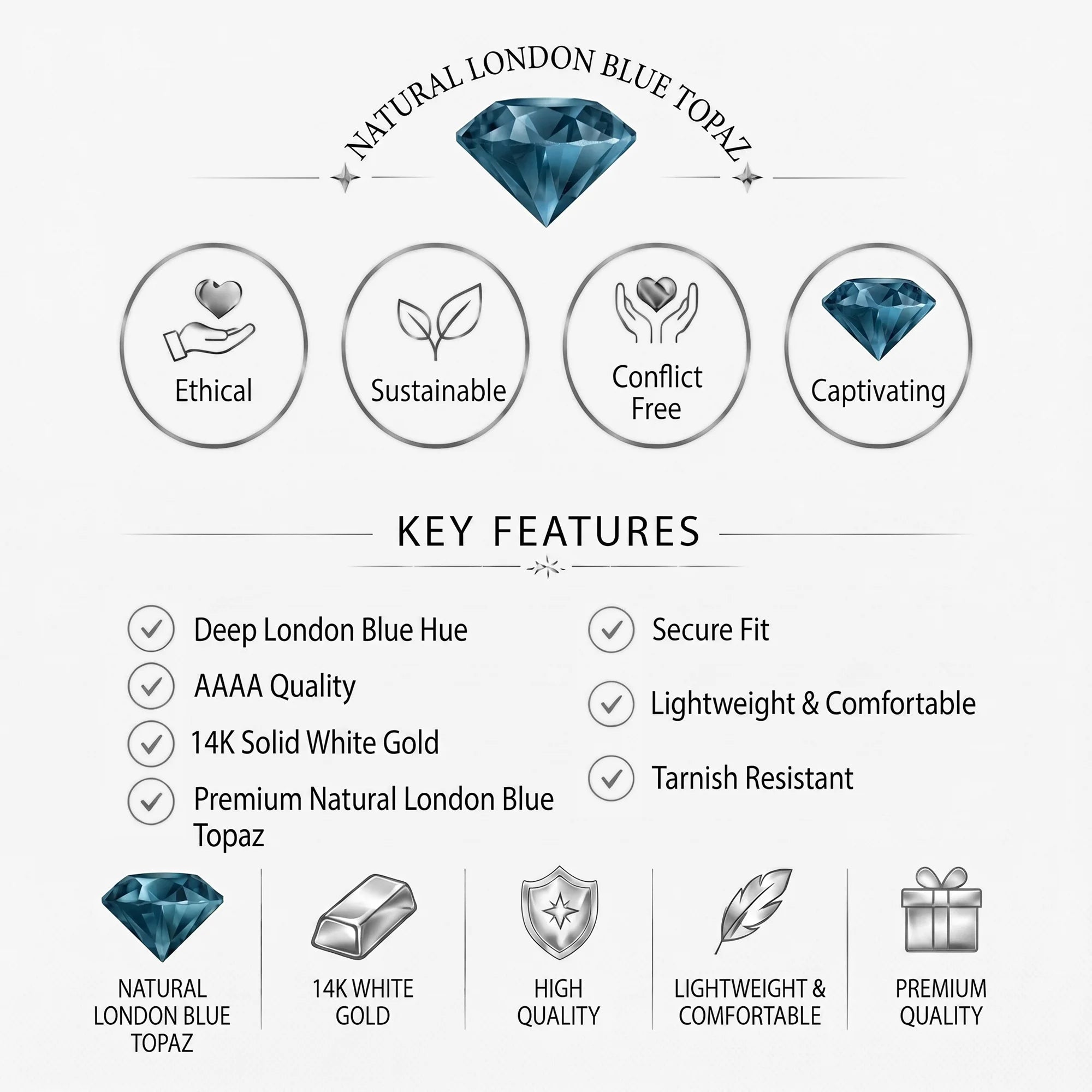 14K White Gold