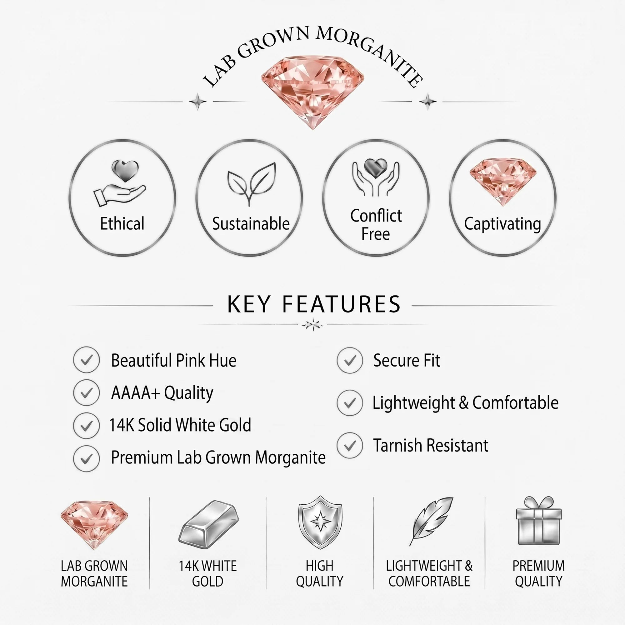 14K White Gold