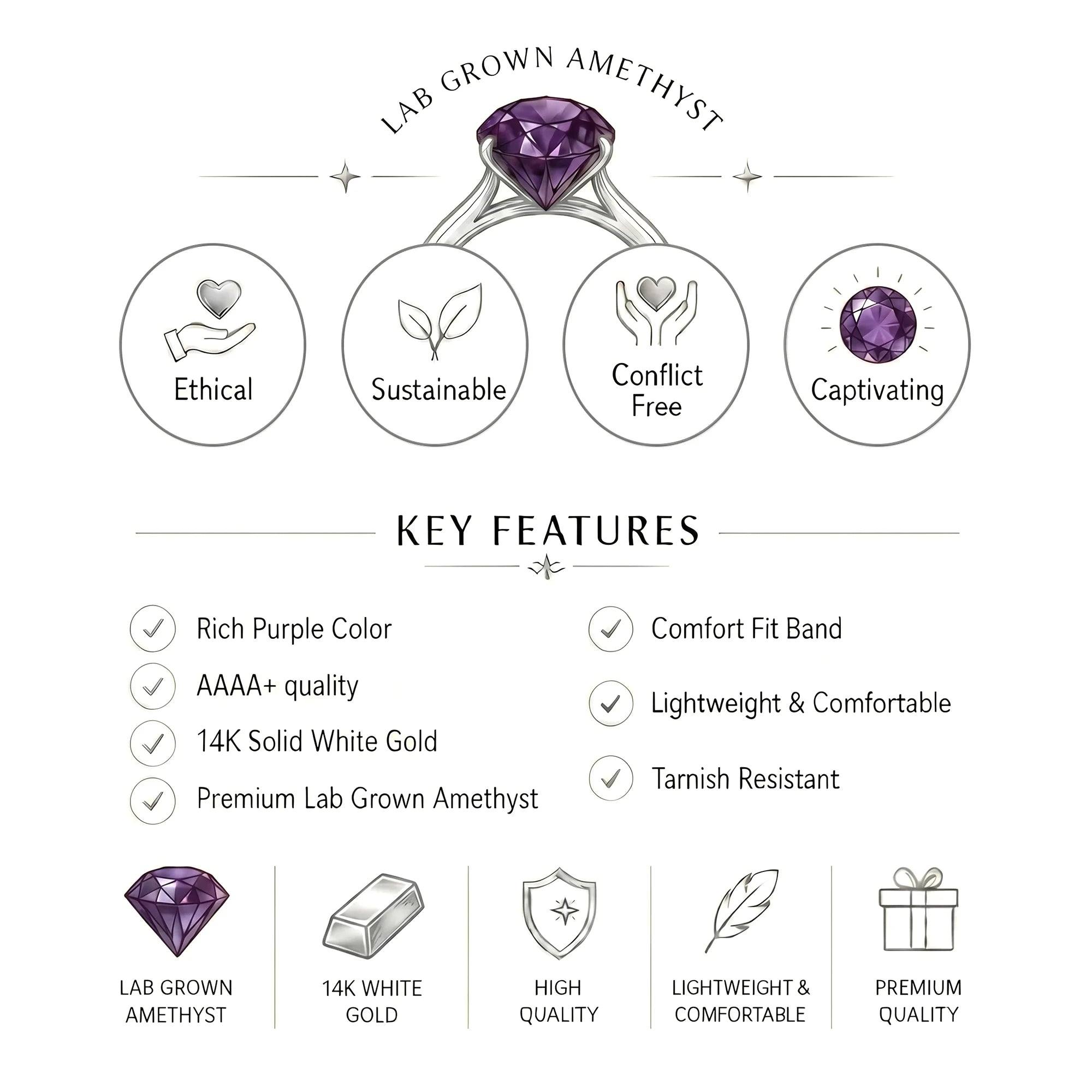 14K White Gold