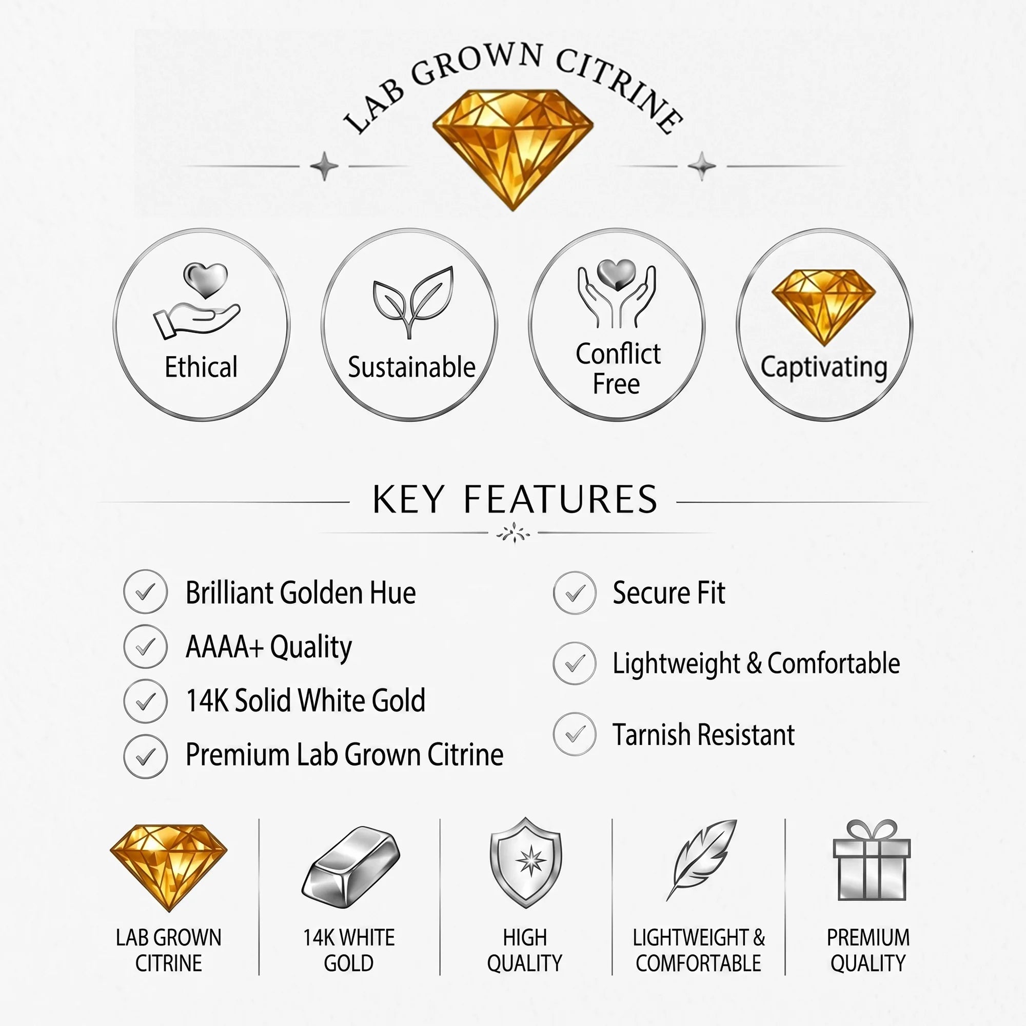 14K White Gold