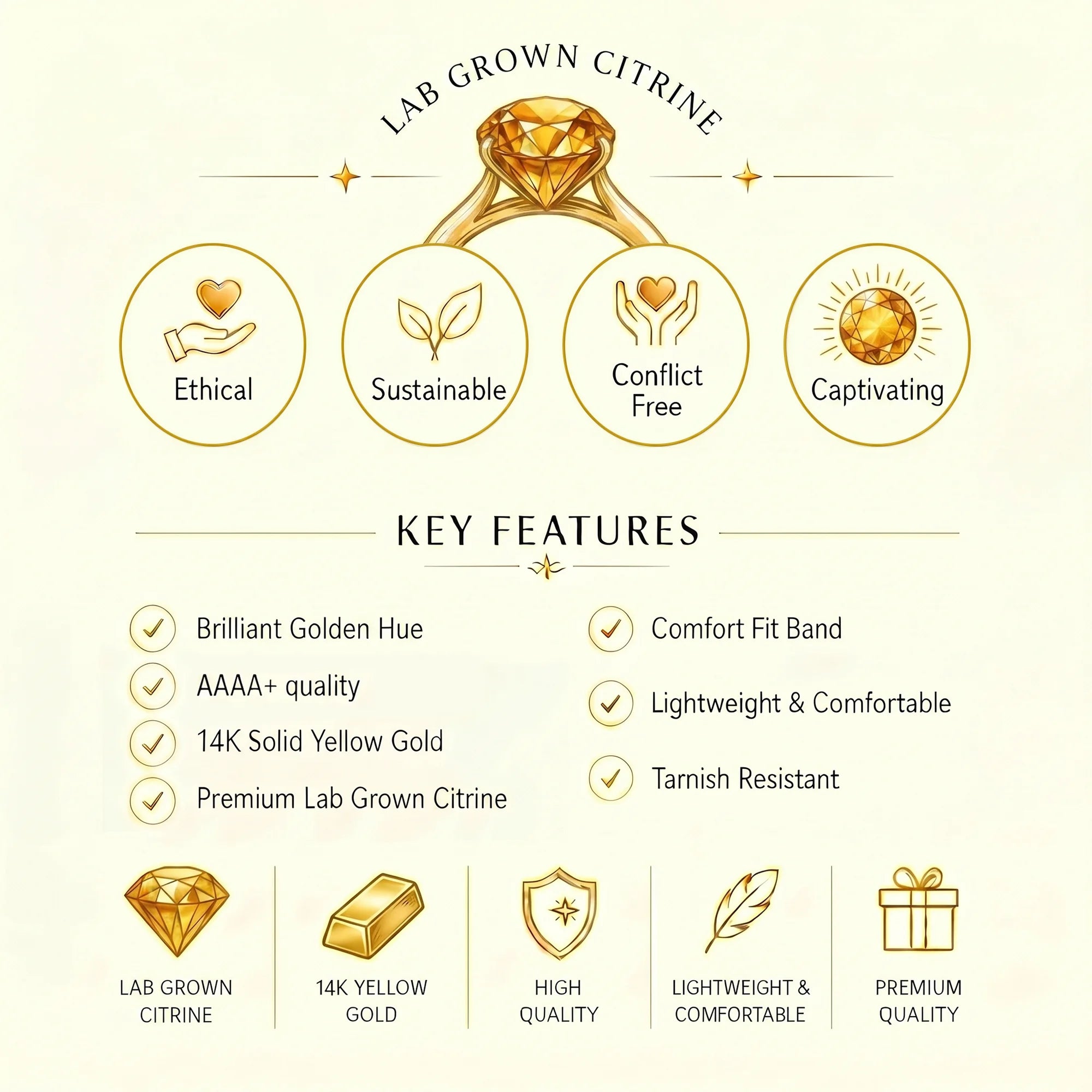 14K Yellow Gold