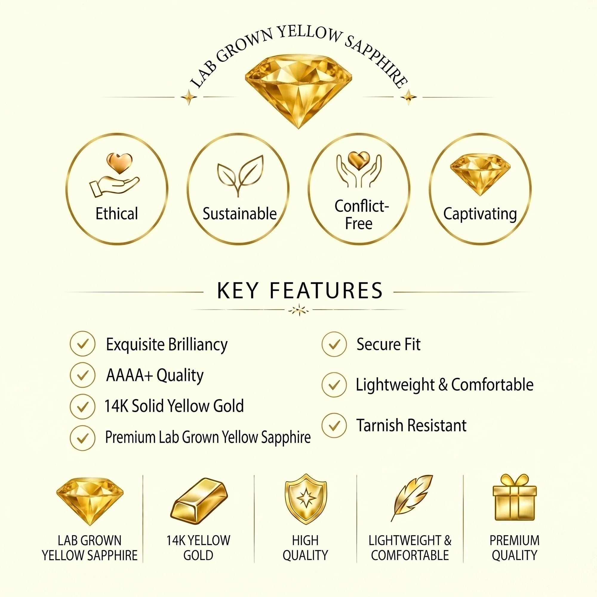 14K Yellow Gold